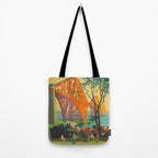 Mid Century Colorful Travel Posters Forth Bridge British Railways Tote Bag Gallery Image 2