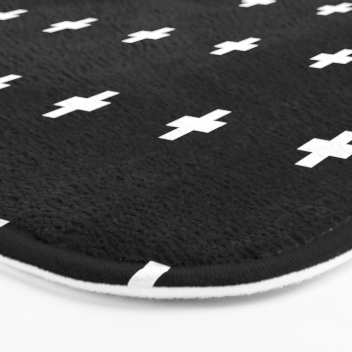 Swiss Cross Black Small Bath Mat Gallery Image 3