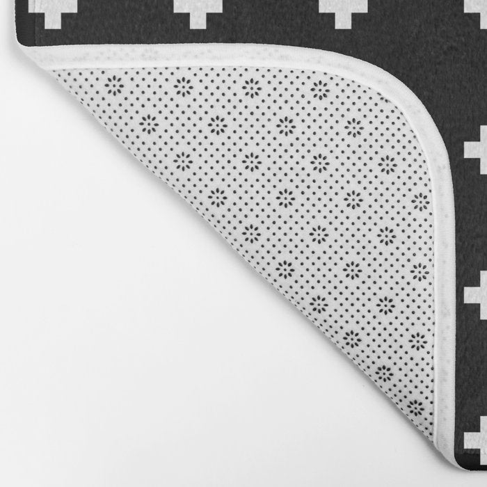 Swiss Cross Black Small Bath Mat Gallery Image 2