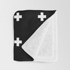 Swiss Cross Black Small Throw Blanket Gallery Image 3