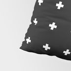 Swiss Cross Black Small Pillow Sham Gallery Image 4