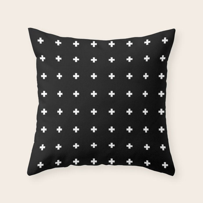 Swiss Cross Black Small Throw Pillow Gallery Image 6