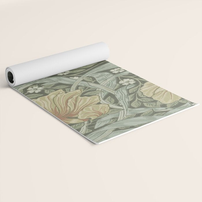 William Morris Vintage Pimpernel Green Bayleaf Manilla Yoga Mat Gallery Image 2