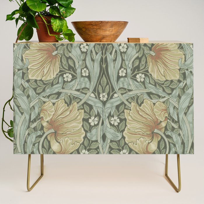William Morris Vintage Pimpernel Green Bayleaf Manilla Credenza Gallery Image 1