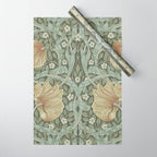 William Morris Vintage Pimpernel Green Bayleaf Manilla Wrapping Paper Gallery Image 1