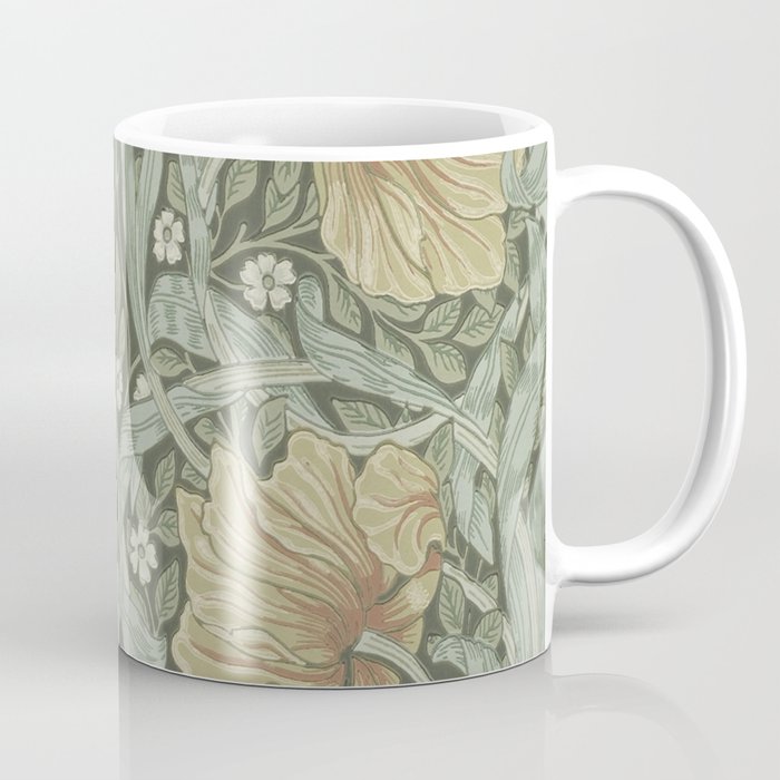 William Morris Vintage Pimpernel Green Bayleaf Manilla Coffee Mug Gallery Image 1