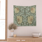William Morris Vintage Pimpernel Green Bayleaf Manilla Wall Tapestry Gallery Image 2