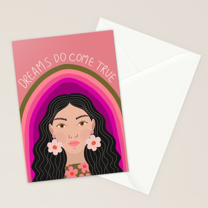 Woman Portrait - Dreams do come true  Stationery Card Gallery Image 2