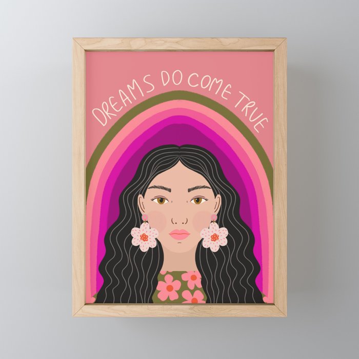 Woman Portrait - Dreams do come true  Mini Art Print Gallery Image 1