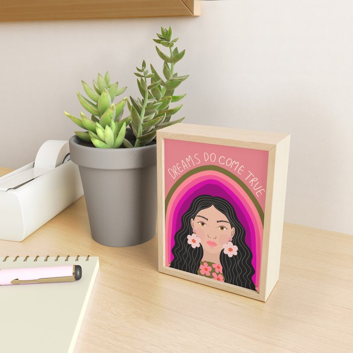 Woman Portrait - Dreams do come true  Mini Art Print Gallery Image 2