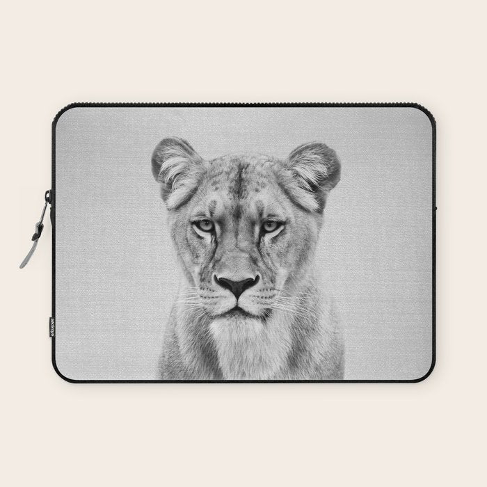 Lioness - Black & White Laptop Sleeve Gallery Image 1