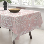 Mandala Yoga Love, Blush Pink Floral Tablecloth Gallery Image 3
