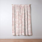 Mandala Yoga Love, Blush Pink Floral Window Curtain Gallery Image 3