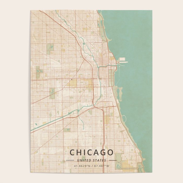 Chicago, United States - Vintage Map Poster Gallery Image 4