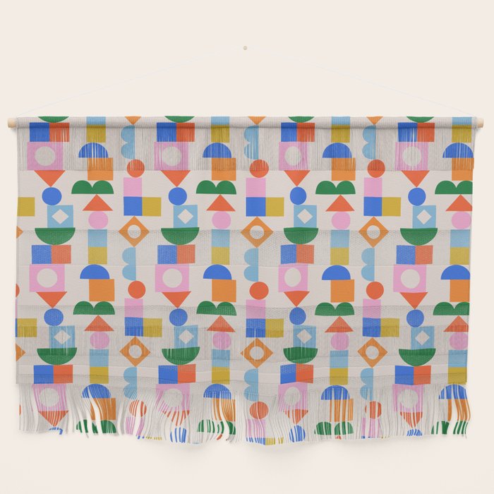 Vintage colorful geometric shape art pattern  Wall Hanging Gallery Image 1