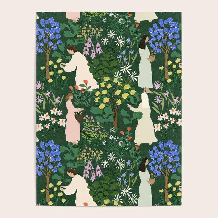 Ladies working in the garden Poster Gallery Image 1
