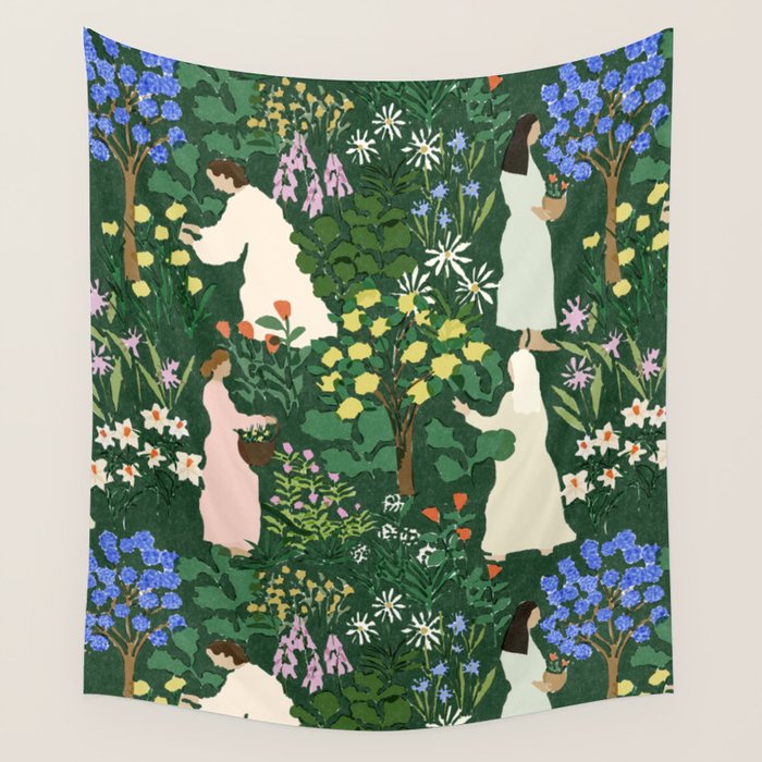 Ladies working in the garden Wall Tapestry Gallery Image 4