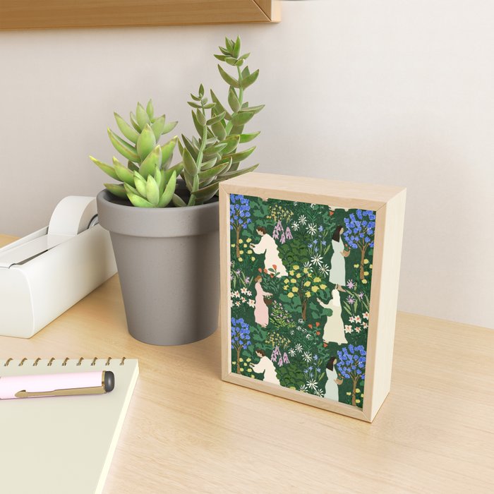 Ladies working in the garden Mini Art Print Gallery Image 2