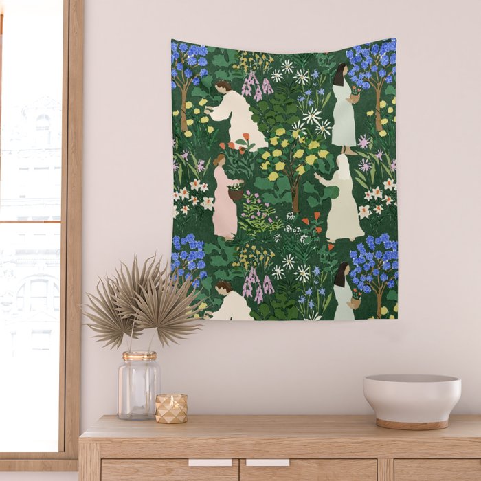 Ladies working in the garden Wall Tapestry Gallery Image 2