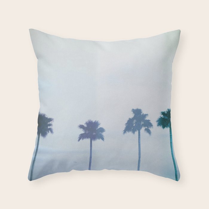 Four Palm Trees Throw Pillow Gallery Image 1