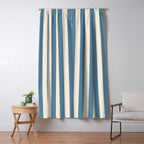 Blue And Cream Vertical Stripes Window Curtain Gallery Image 5