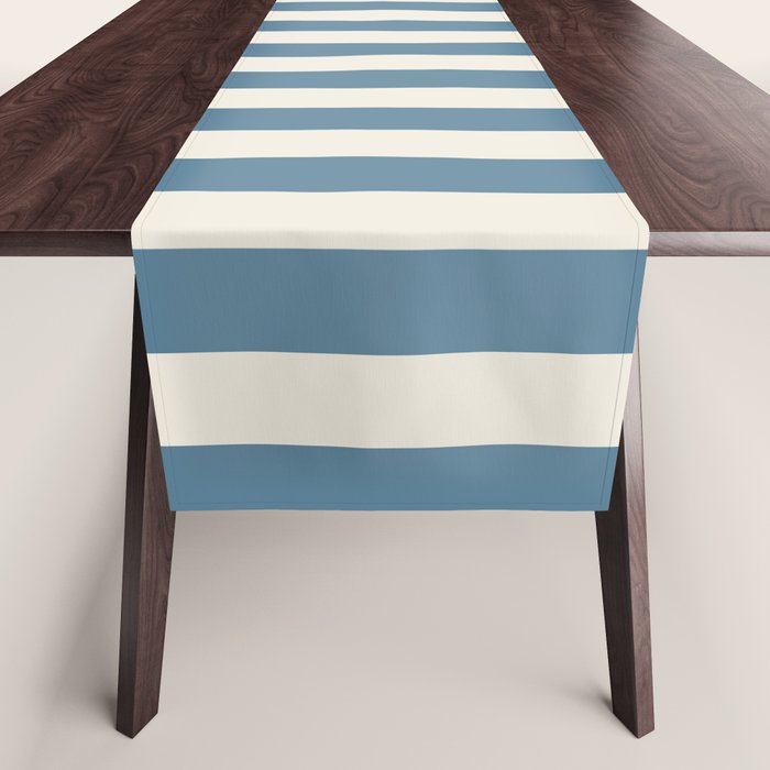 Blue And Cream Vertical Stripes Table Runner Gallery Image 1