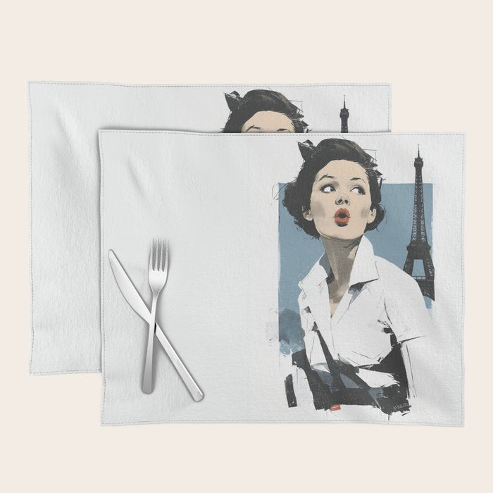 Parisian Glamour in Retro Style Placemat Gallery Image 1