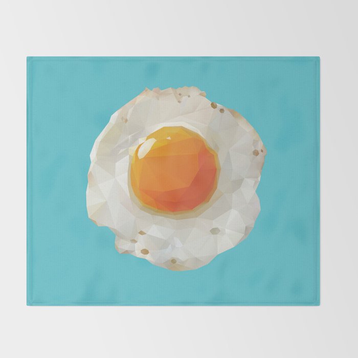 Fried Egg Polygon Art Throw Blanket Gallery Image 2
