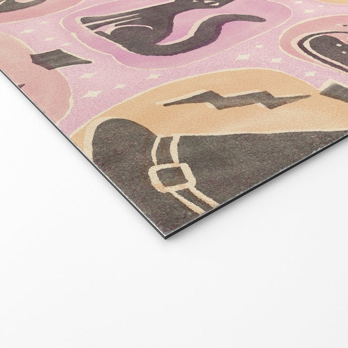 Halloween Pumpkins - vintage pink and black  Welcome Mat Gallery Image 2