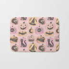 Halloween Pumpkins - vintage pink and black  Bath Mat Gallery Image 1