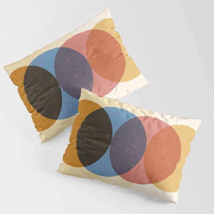 Abstraction_SUNRISE_SUNSET_CIRCLE_RISING_COLORFUL_POP_ART_0425A Pillow Sham