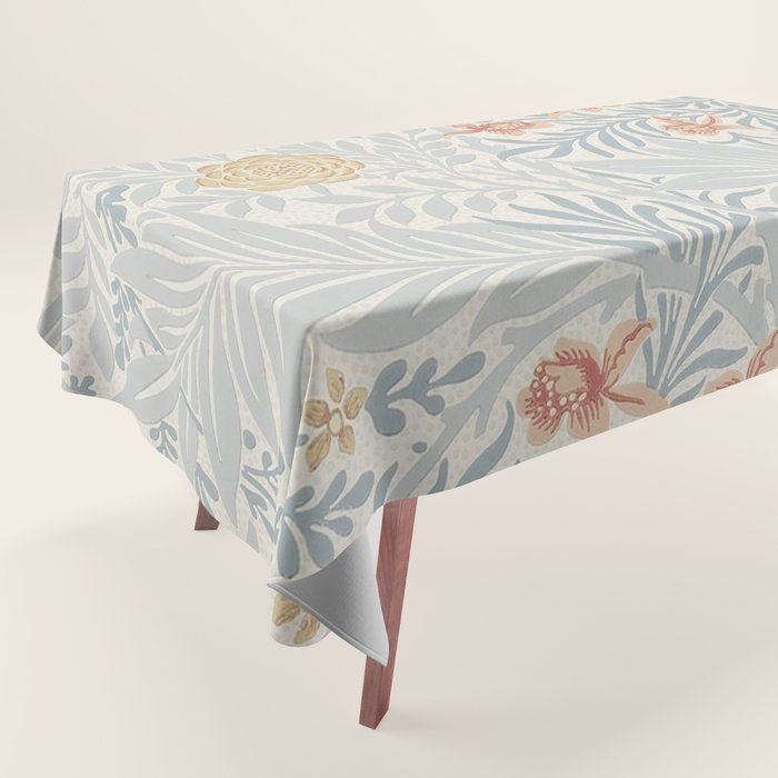 William Morris Larkspur Blue Slate Russet Tablecloth Gallery Image 1