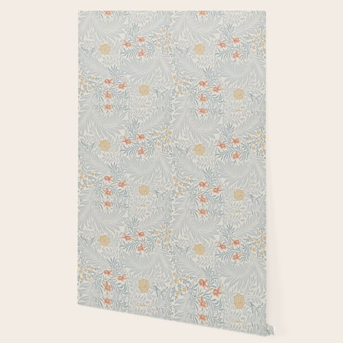William Morris Larkspur Blue Slate Russet Wallpaper Gallery Image 2