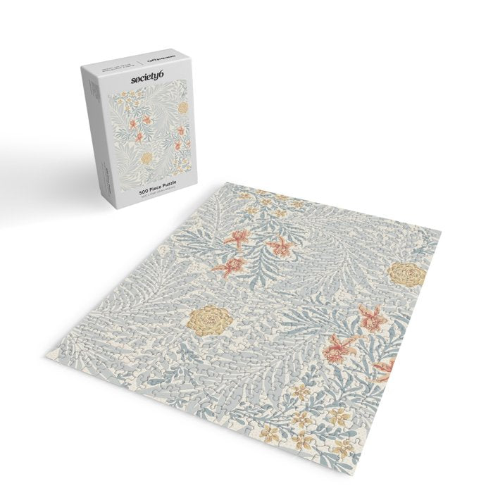 William Morris Larkspur Blue Slate Russet Jigsaw Puzzle Gallery Image 2