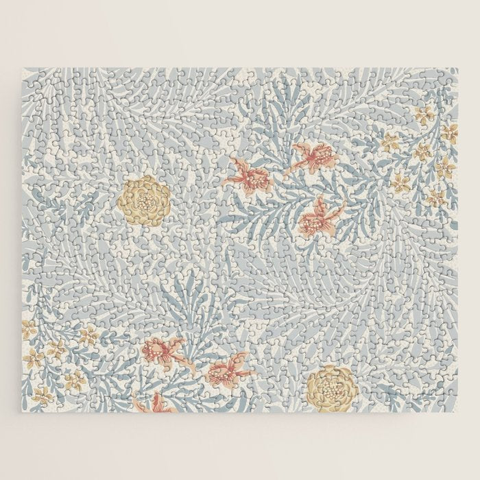 William Morris Larkspur Blue Slate Russet Jigsaw Puzzle Gallery Image 1
