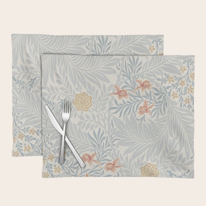 William Morris Larkspur Blue Slate Russet Placemat Gallery Image 1