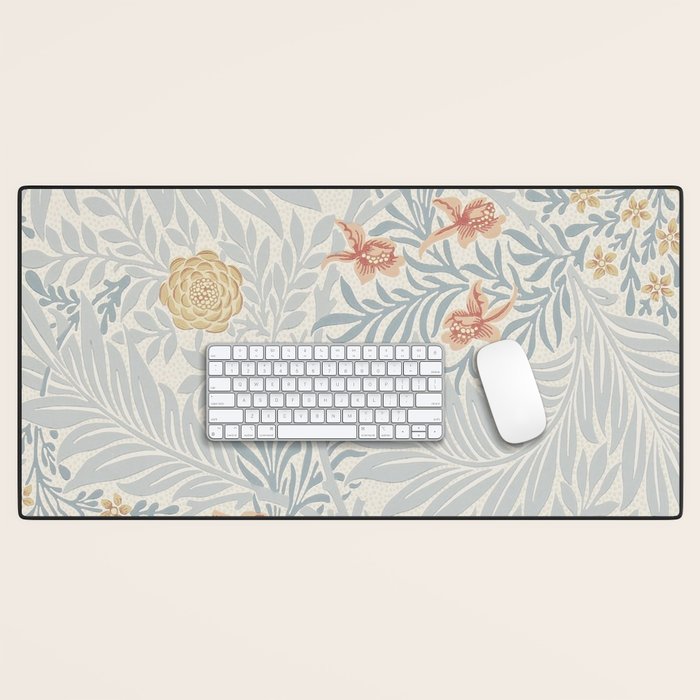 William Morris Larkspur Blue Slate Russet Desk Mat Gallery Image 1
