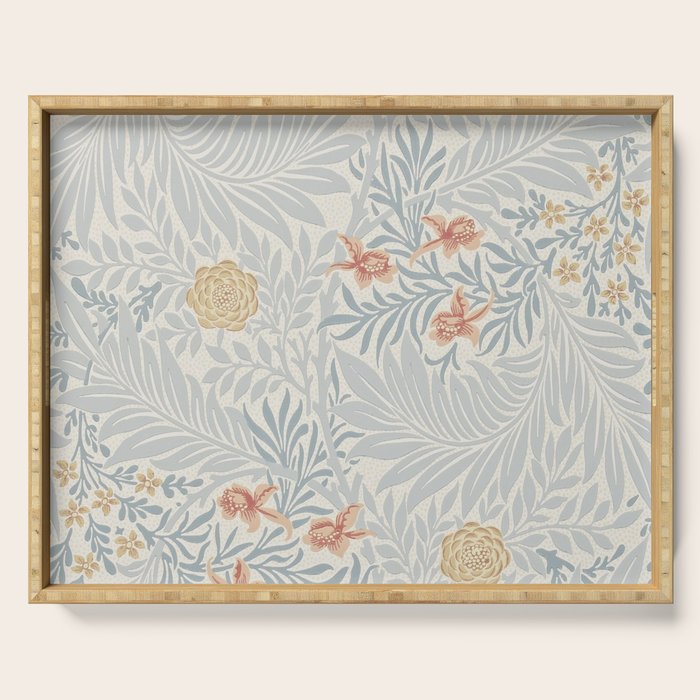 William Morris Larkspur Blue Slate Russet Serving Tray Gallery Image 1