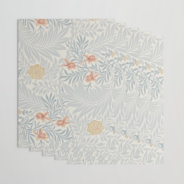 William Morris Larkspur Blue Slate Russet Wrapping Paper Gallery Image 3