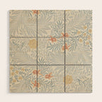William Morris Larkspur Blue Slate Russet Wood Wall Art Gallery Image 1