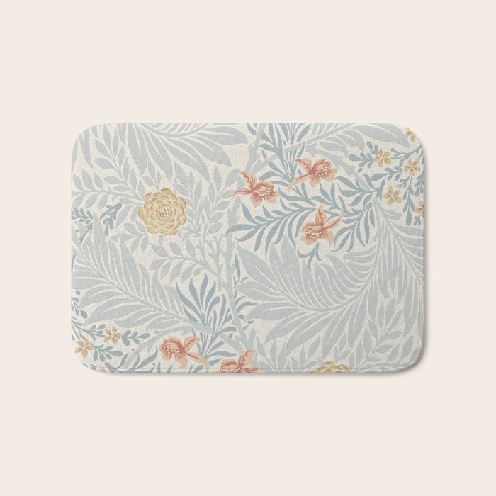 William Morris Larkspur Blue Slate Russet Bath Mat Gallery Image 1