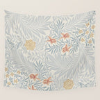 William Morris Larkspur Blue Slate Russet Wall Tapestry Gallery Image 4
