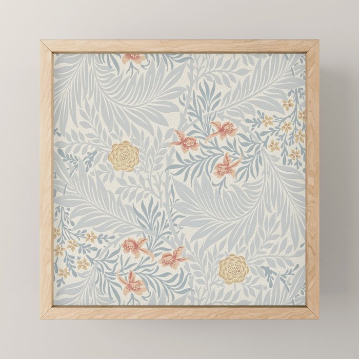 William Morris Larkspur Blue Slate Russet Mini Art Print Gallery Image 1