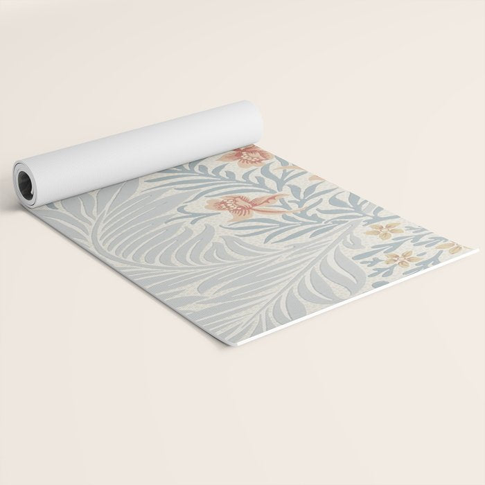 William Morris Larkspur Blue Slate Russet Yoga Mat Gallery Image 2