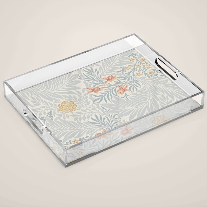 William Morris Larkspur Blue Slate Russet Acrylic Tray Gallery Image 1