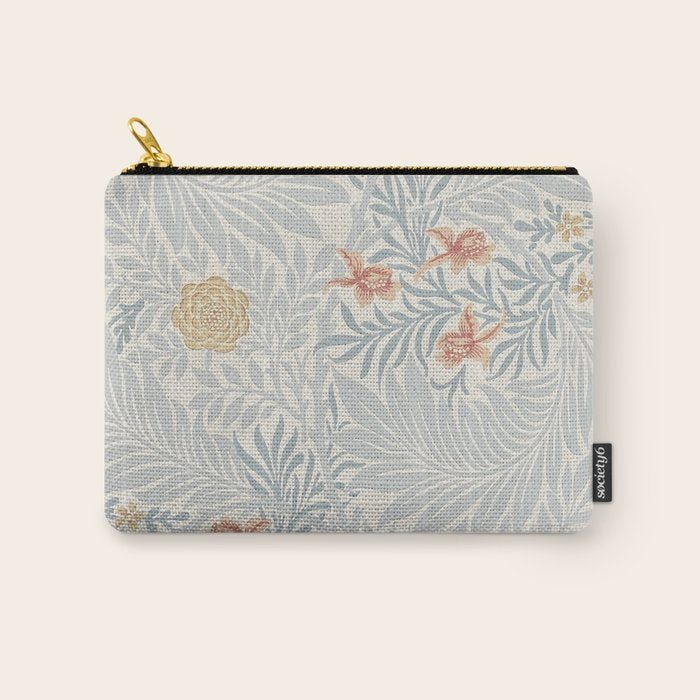 William Morris Larkspur Blue Slate Russet Carry All Pouch Gallery Image 1