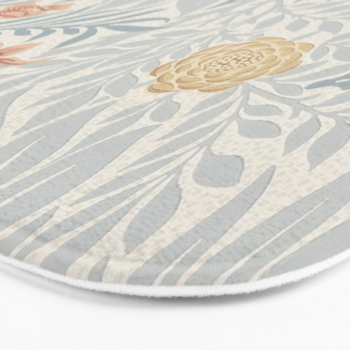 William Morris Larkspur Blue Slate Russet Bath Mat Gallery Image 3