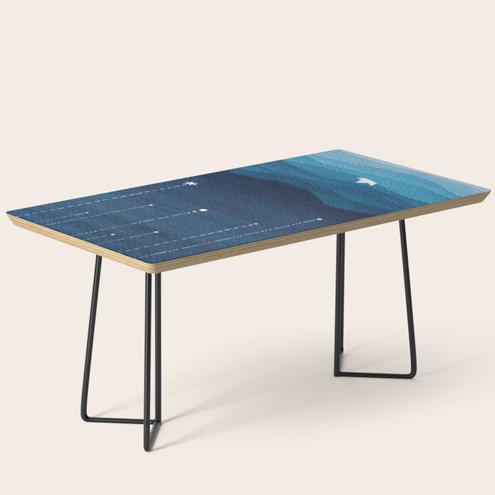 Falling stars, blue, sailboat, ocean Coffee Table Gallery Image 1