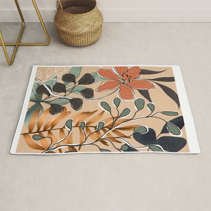 Elegant Botanical Line Art 1 Rug Gallery Image 1