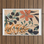 Elegant Botanical Line Art 1 Outdoor Rug Gallery Image 1